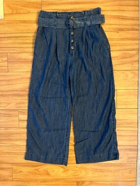 Abercrombie & Fitch Dark Blue Chambray Pants with Belt Loop